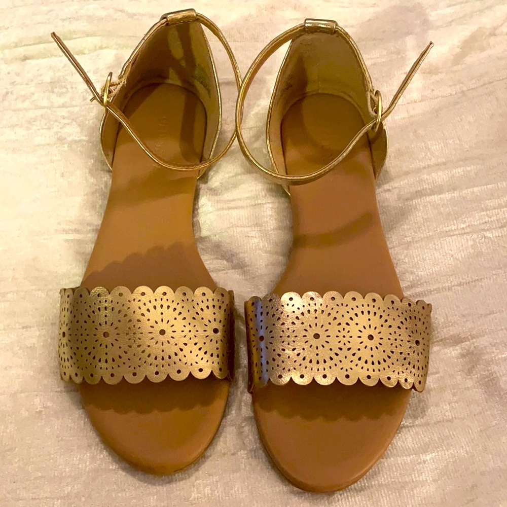 Metallic Gold Ankle Sandals